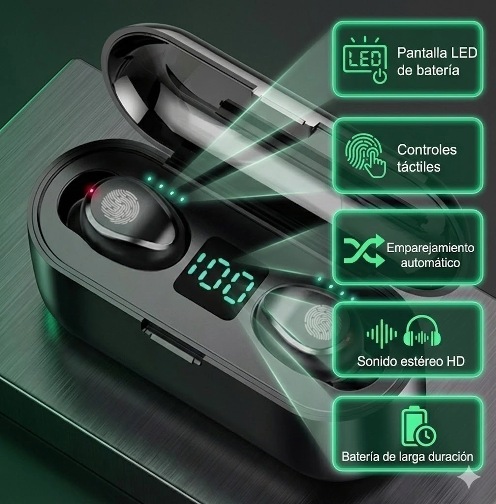 Auriculares F9 Touch (Version Mejorada f9-5 mas capacidad) Calidad AAA