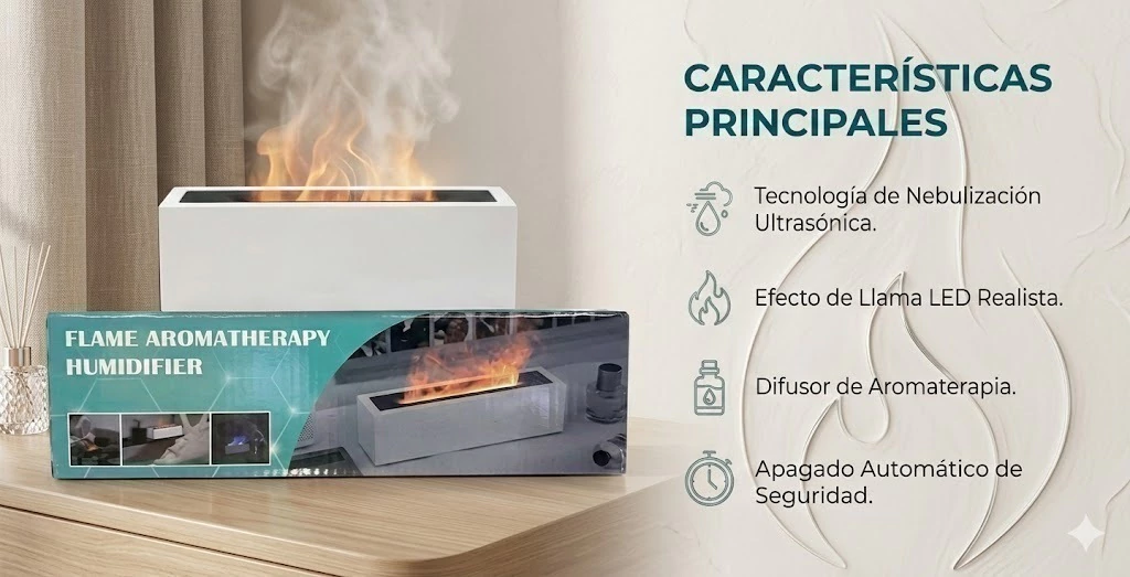 HUMIDIFICADOR EFECTO DE FUEGO - AROMA TERAPIA