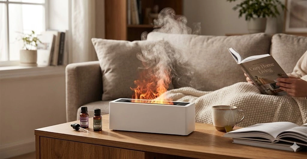 HUMIDIFICADOR EFECTO DE FUEGO - AROMA TERAPIA