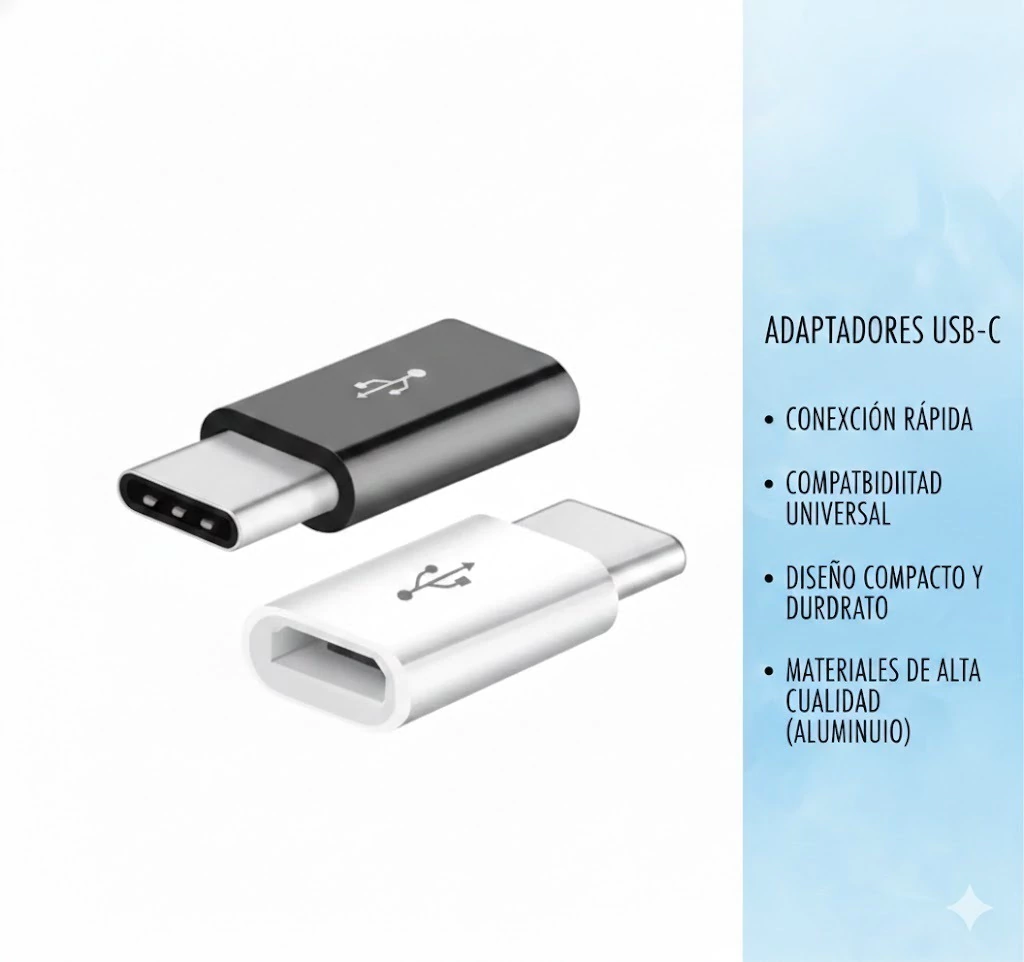ADAPTADOR MICROUSB A TIPO-C + EMPAQUE