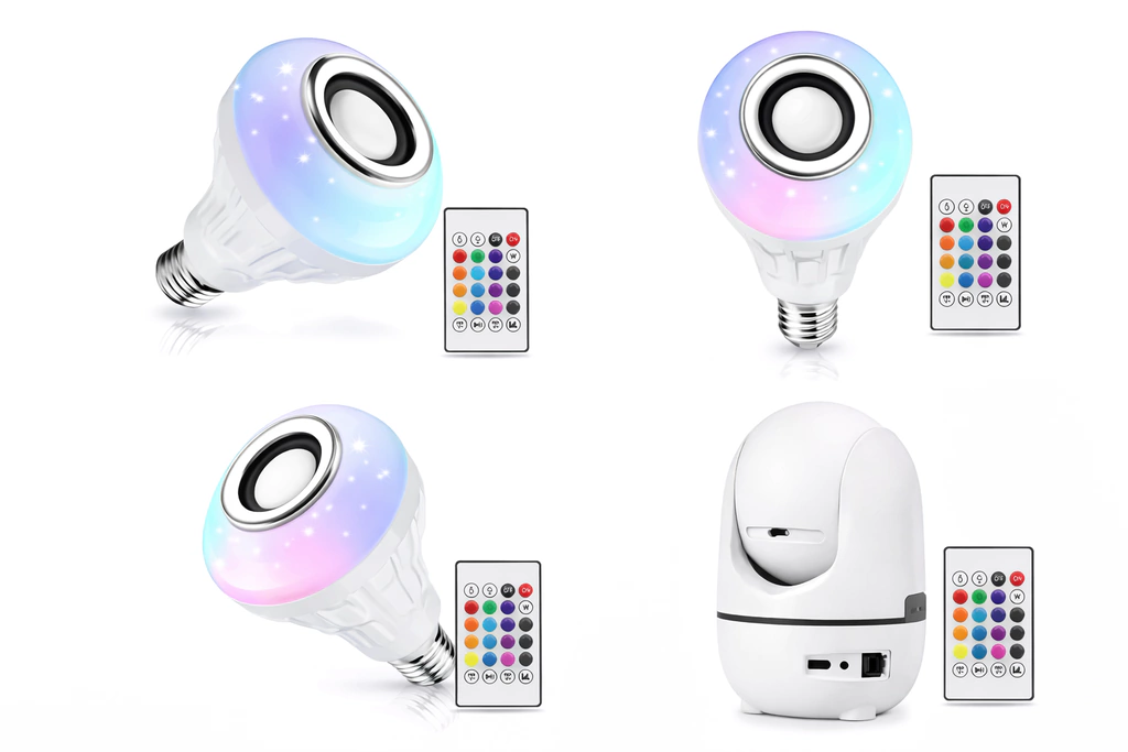 LAMPARA EN FORMA DE FOCO CON PARLANTE LUZ LED *