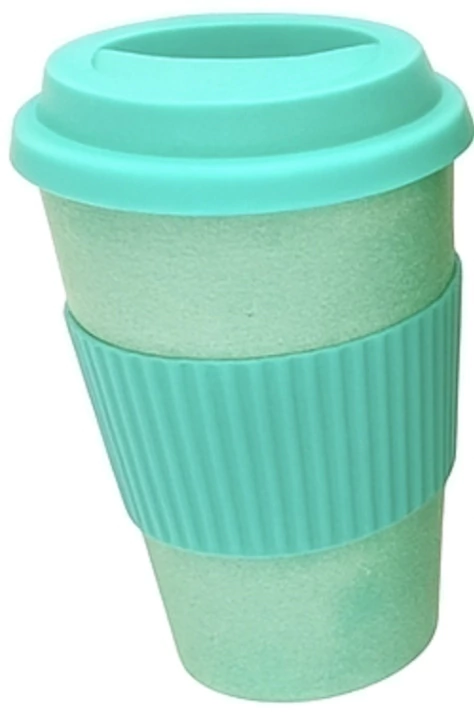 VASO DE BAMBU C/TAPA Y AGARRE DE SILIC 450 cc