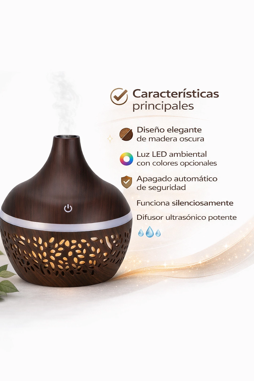 HUMIDIFICADOR WOOD DROP OSCURO