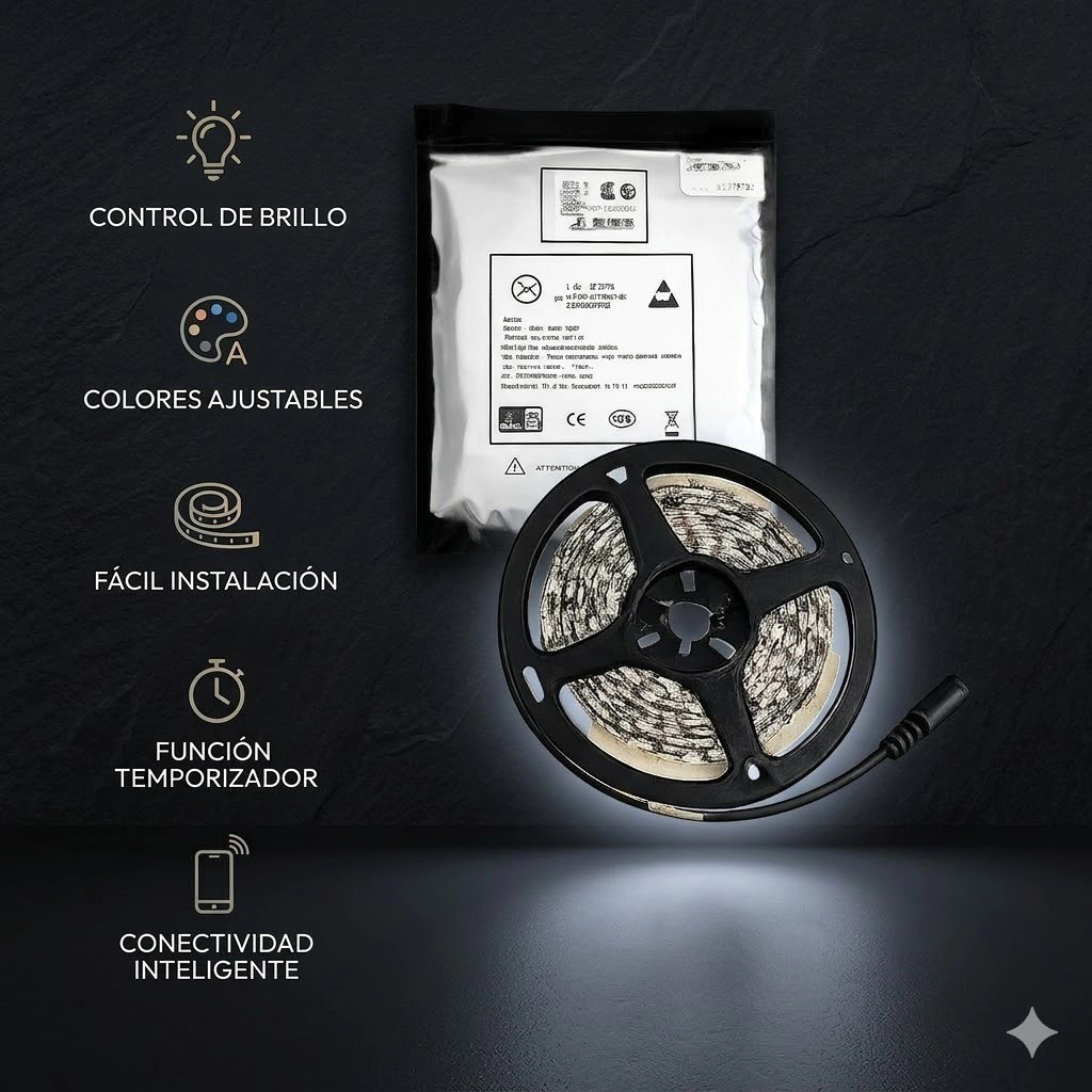 TIRA LED 5050 5MTS BLANCO CALIDO INTERIOR