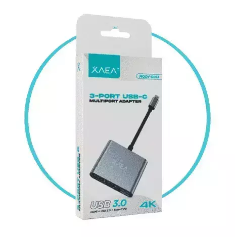 HUB ADAPTADOR C-USB-HDMI C/CABLE TIPO C