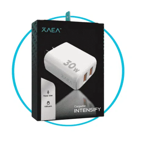 CARGADOR 220V “INTENSIFY” – 2USB + CABLE TIPO C