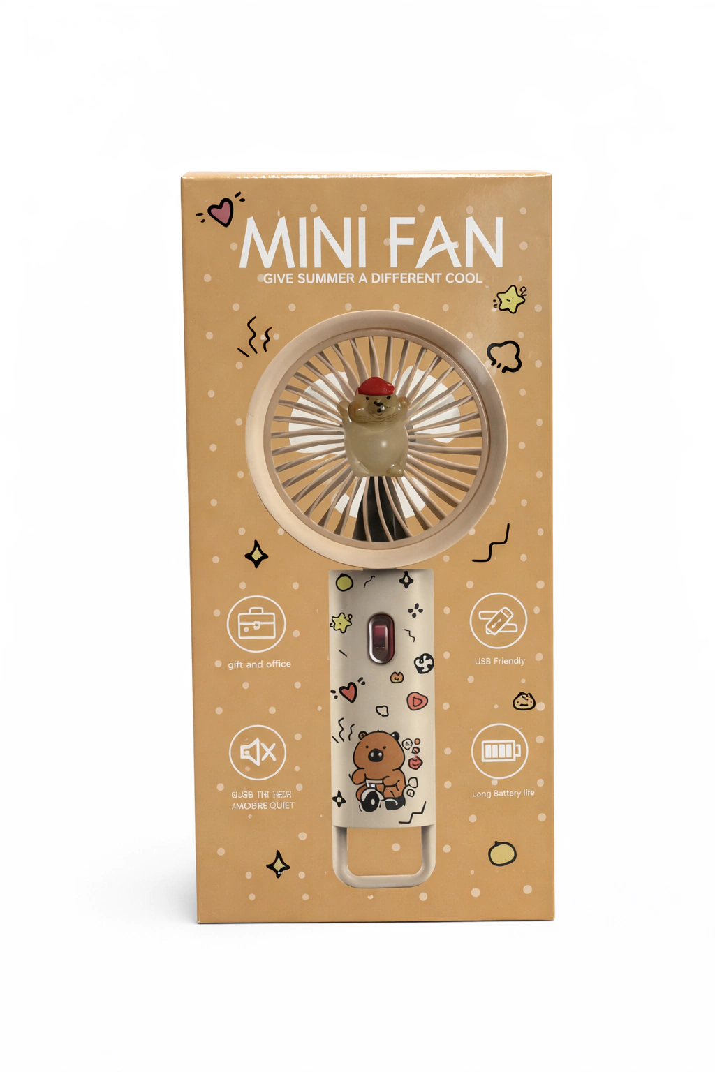 MINI VENTILADOR CON CARGA USB CAPIBARA