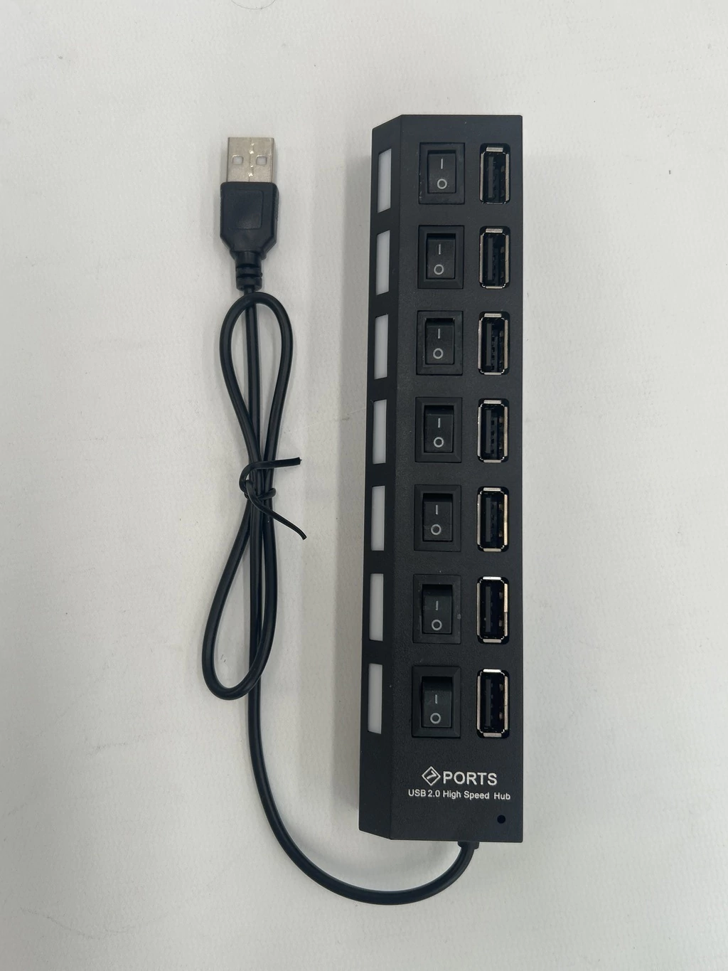 ADAPTADOR HUB USB 7 PUERTOS NEGRO *