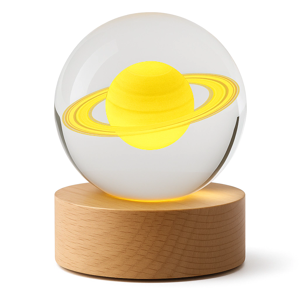 LUZ ESFERA CON SATURNO EN 7 COLORES