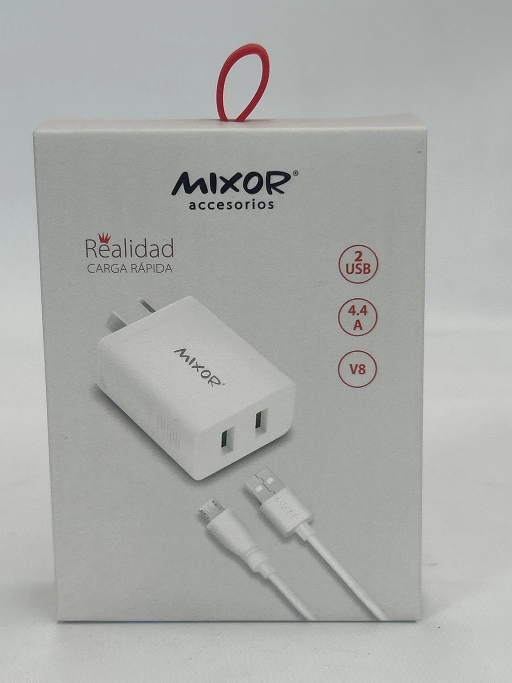 Cargador 220V REALIDAD - 4.4A - 2 USB + Cable V8 *